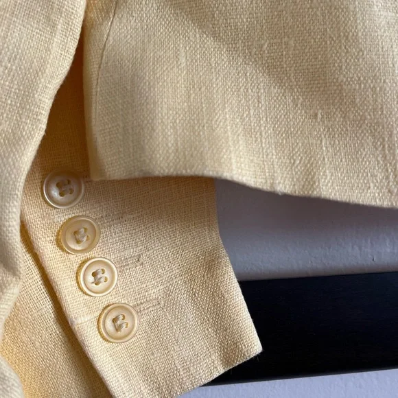 Harve Benard soft yellow 100% linen blazer - Picture 5 of 7